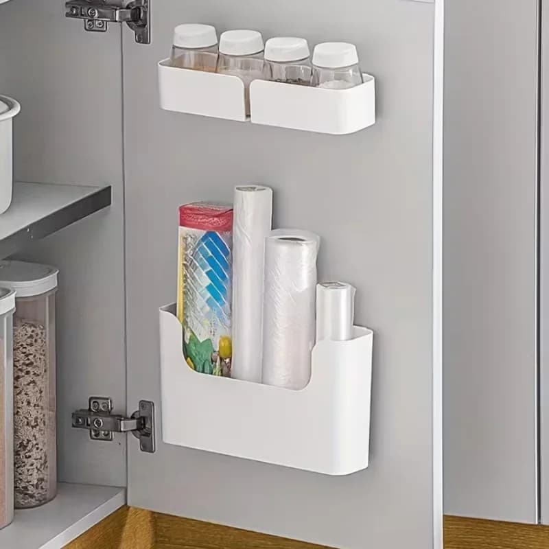 Organisateur mural pour porte de placard, support pour film alimentaire, sachets et produits de bain
