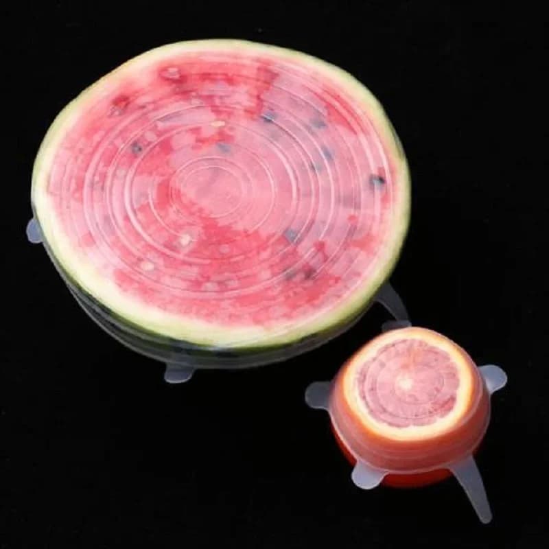 Lot de 6 couvercles extensibles en silicone réutilisables pour bols et aliments