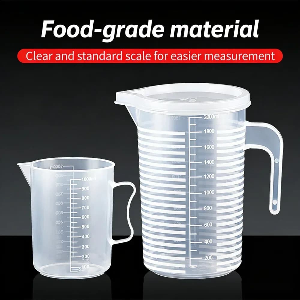 Verre Doseur Alimentaire Gradué 100-5000 ml - Pichet Doseur Plastique Résistant à la Chaleur