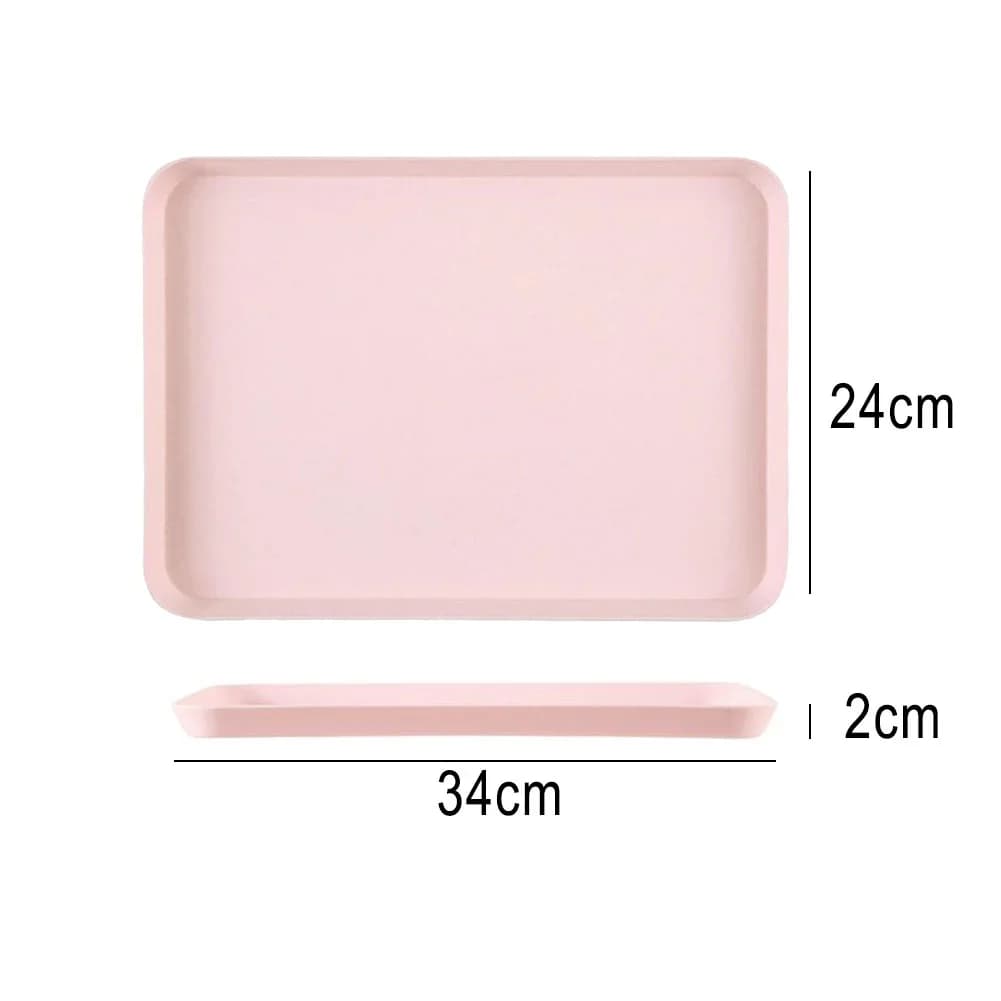Plateau de service rectangulaire en plastique antidérapant et résistant aux rayures
