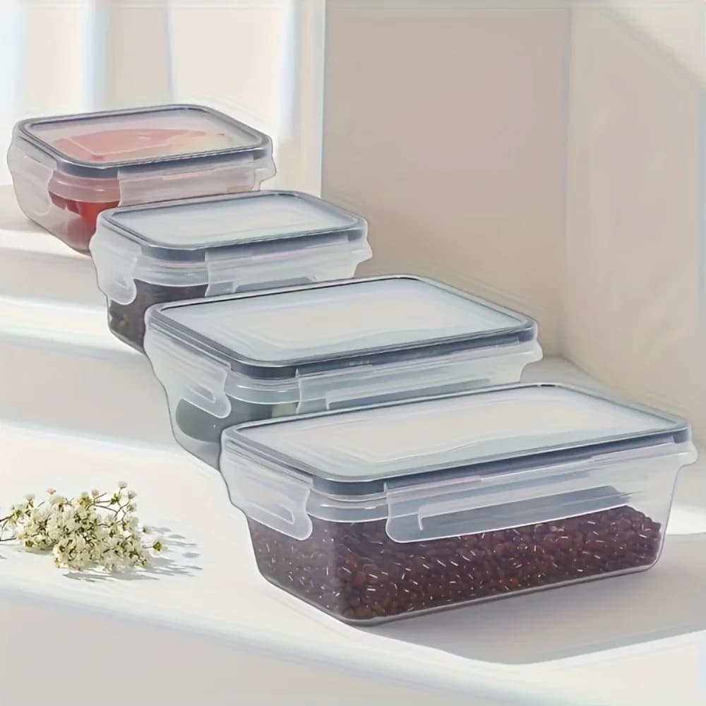Lot de 8 boîtes hermétiques sans BPA avec couvercles à clip - Rangement en plastique PP pour micro-ondes et congélateur
