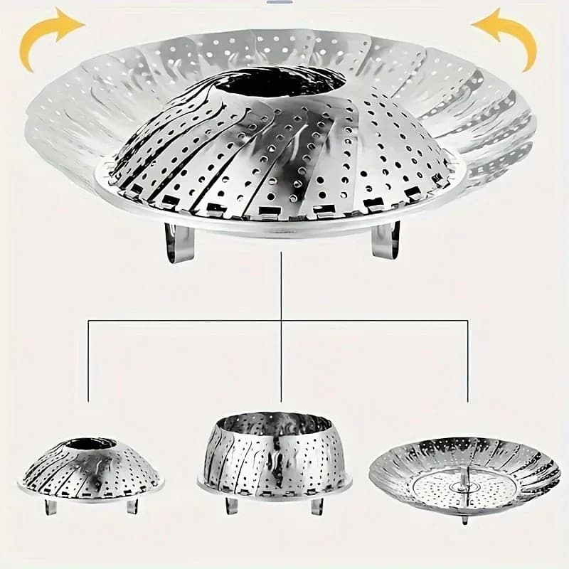 Panier vapeur pliable en acier inoxydable 6-10,5" pour casseroles