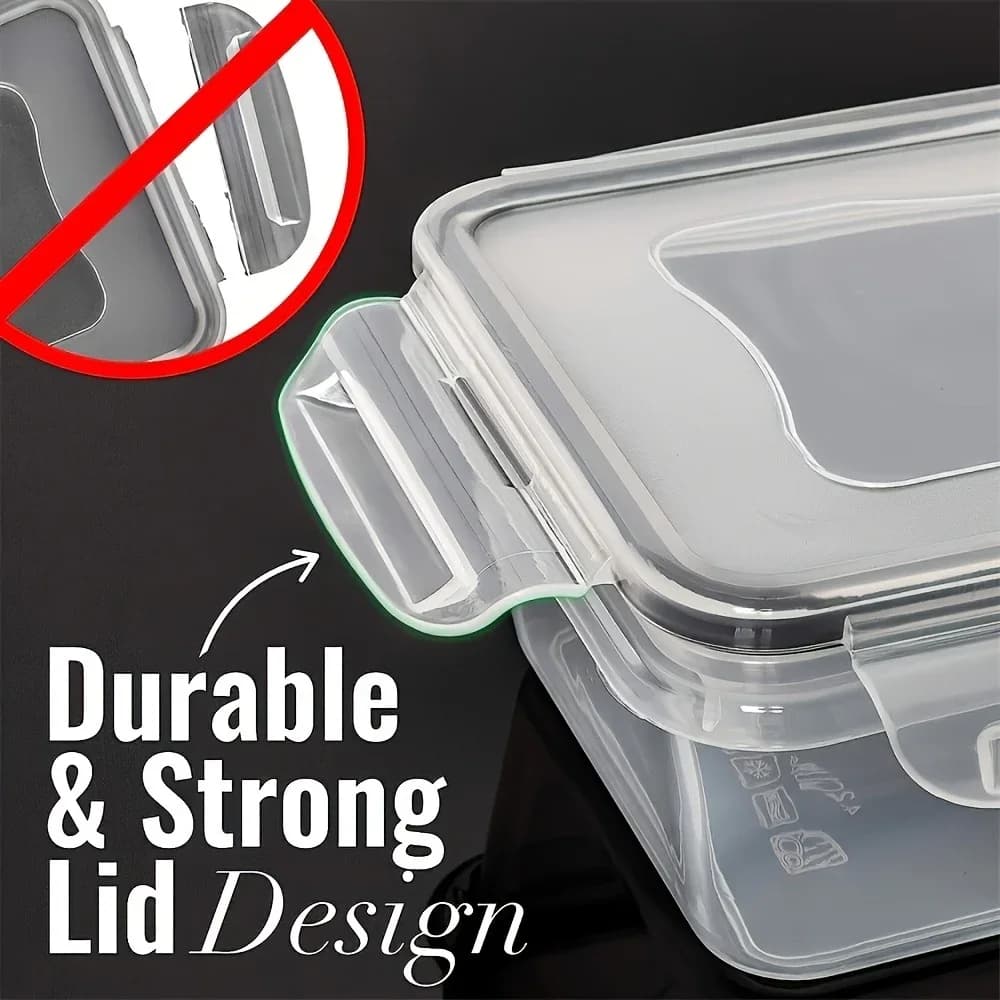 Lot de 8 boîtes hermétiques sans BPA avec couvercles à clip - Rangement en plastique PP pour micro-ondes et congélateur