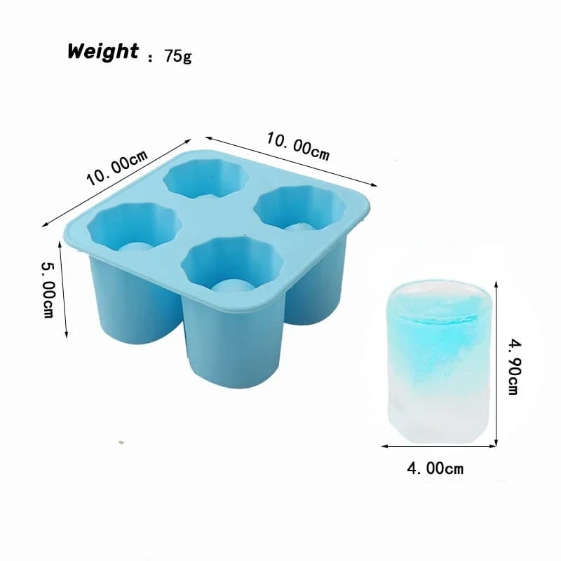 Moule à glaçons en silicone à 4 trous, presse-glaçons ronds pour whisky et cocktails