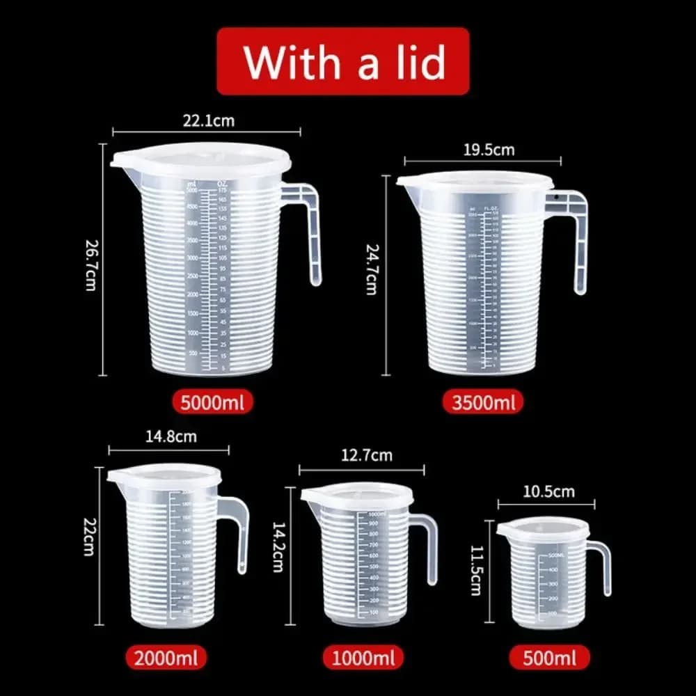 Verre Doseur Alimentaire Gradué 100-5000 ml - Pichet Doseur Plastique Résistant à la Chaleur