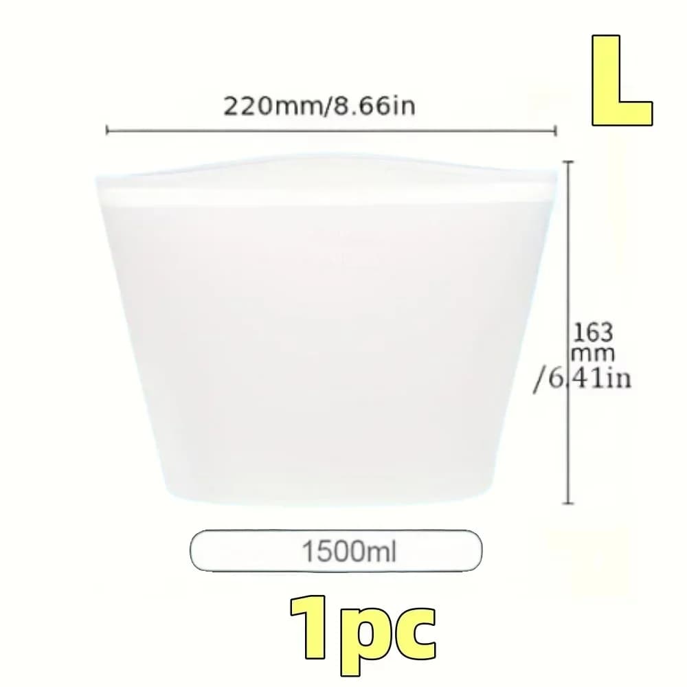 Sacs de conservation réutilisables en silicone | Sachets hermétiques étanches pour réfrigérateur (1/3 pièces)