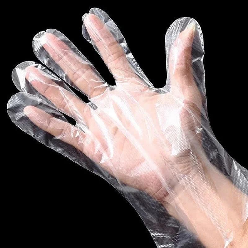 Gants Jetables Transparents en Plastique - Sans Latex pour Cuisine, Préparation et Nettoyage