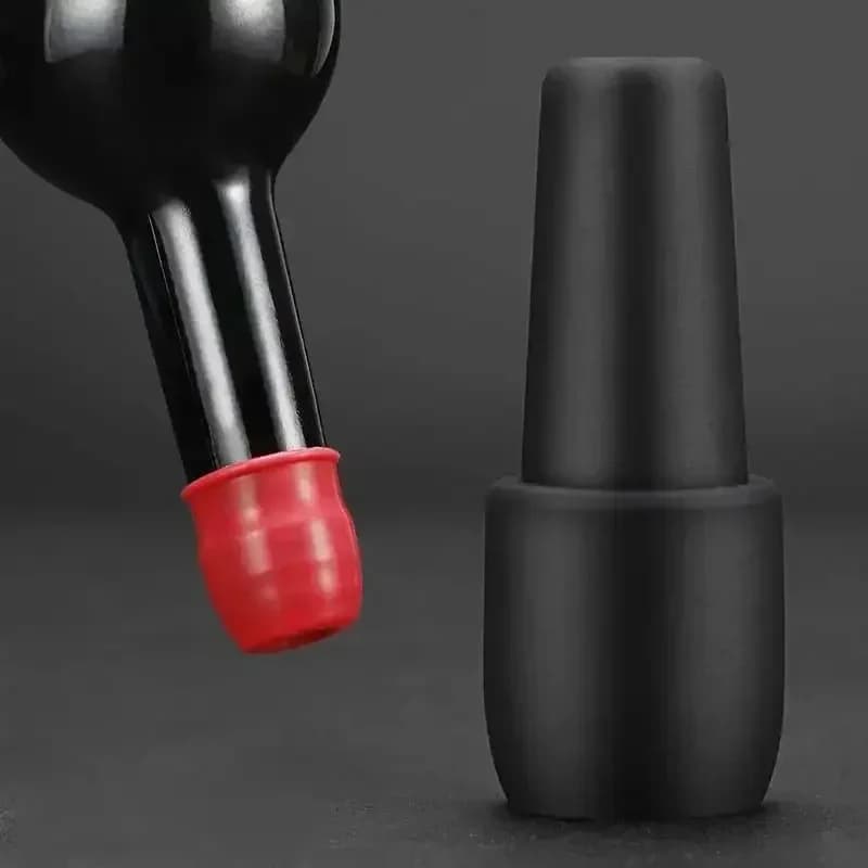 Bouchon universel pour bouteille de vin en silicone souple avec double joint