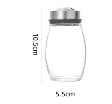 Pot à épices individuel en verre avec support - Salière et poivrière