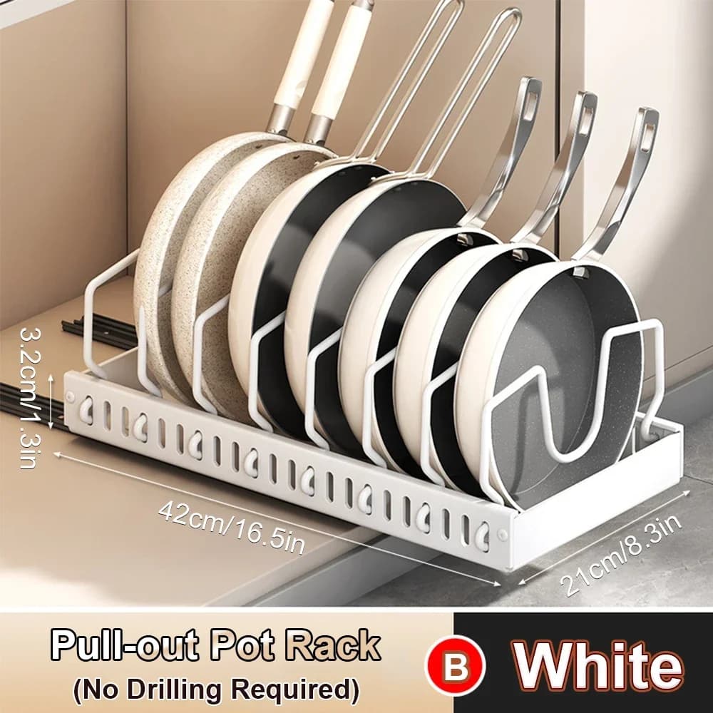 Rangement de cuisine coulissant multifonction pour couvercles, épices et plats