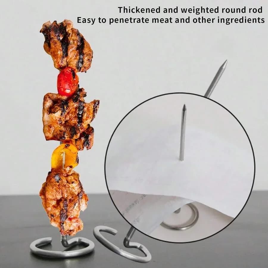 Lot de 10/20/30 brochettes en acier inoxydable réutilisables pour barbecue
