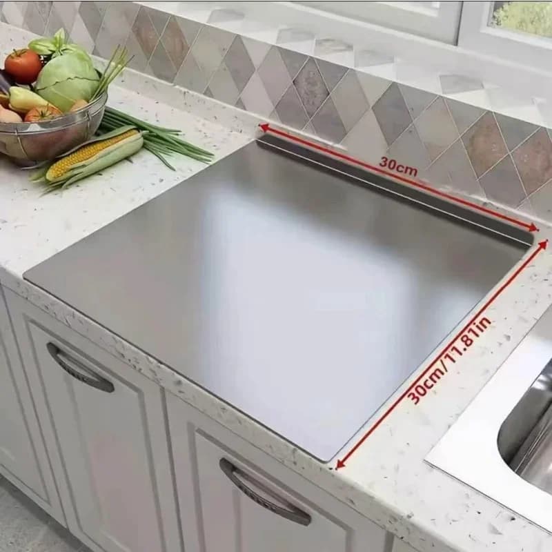 Grande planche à découper pliable en acier inoxydable pour cuisine et barbecue