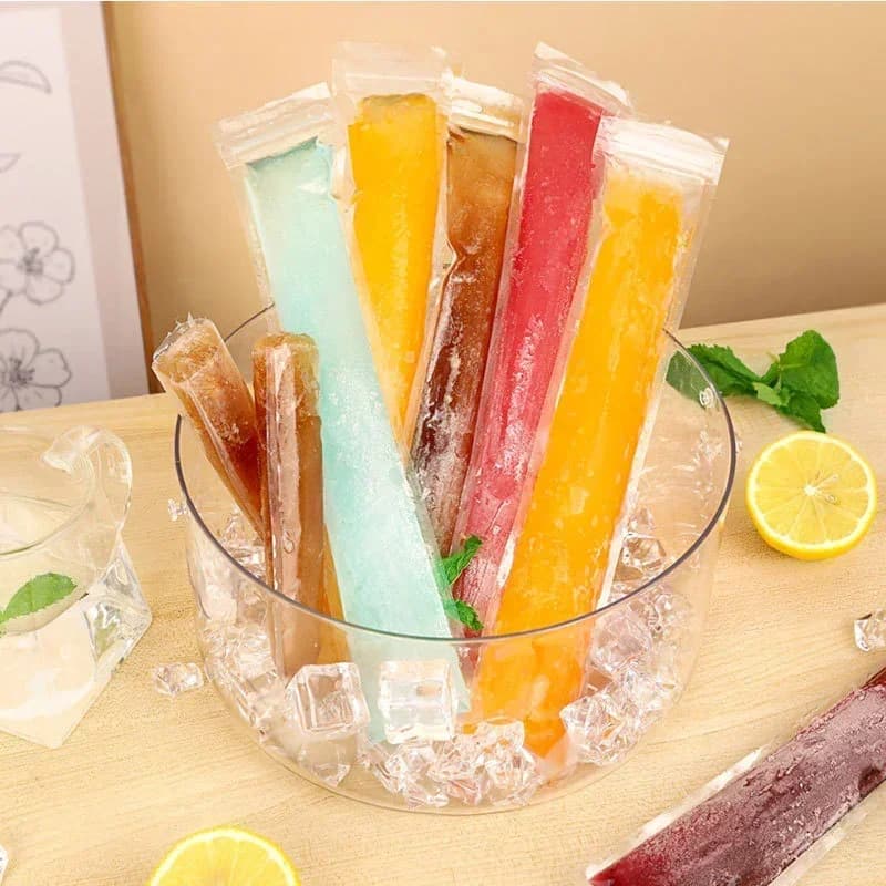 Sachets jetables transparents pour esquimaux et glaces (50/100/200 pièces) - Moules à glaces maison