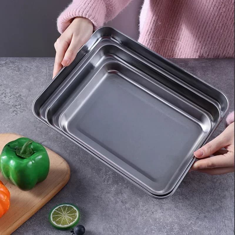 Plaque de cuisson en acier inoxydable avec grille de refroidissement