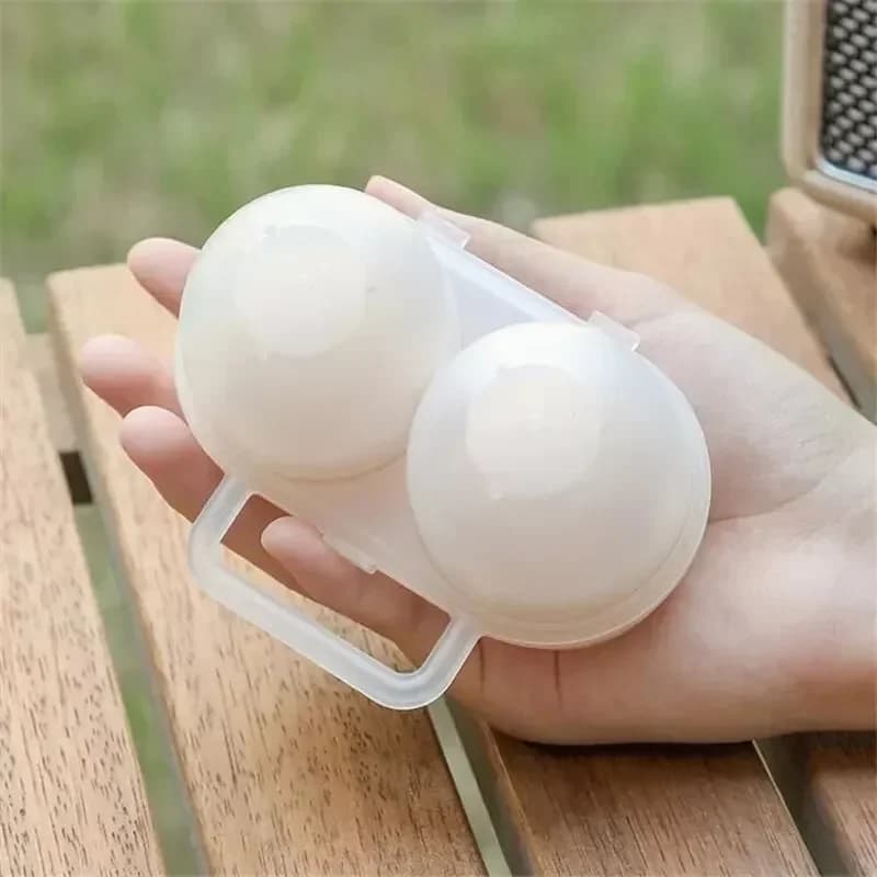 Boîte à œufs portable 2 compartiments - Boîte de transport antichoc pour camping et réfrigérateur (1 pièce)