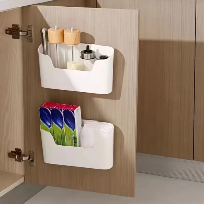 Organisateur mural pour porte de placard, support pour film alimentaire, sachets et produits de bain
