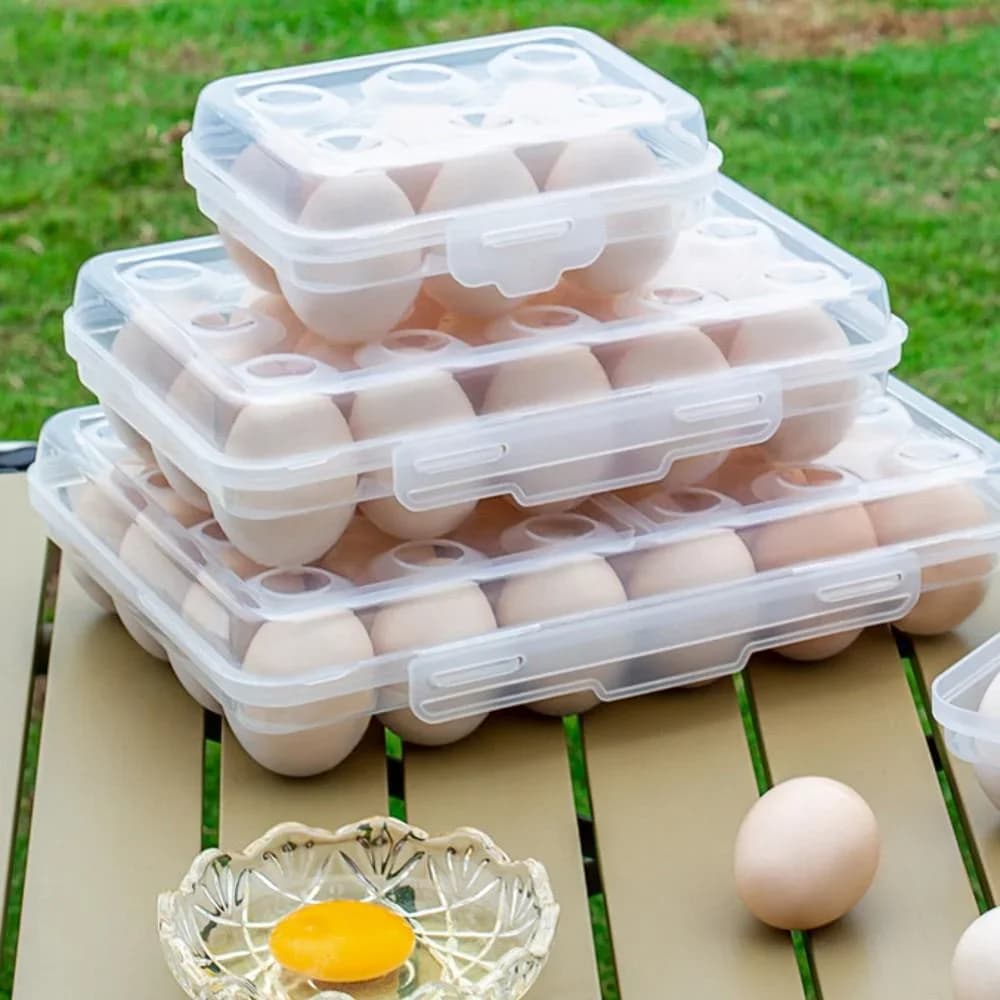 Boîte de rangement pour œufs en plastique avec couvercle pour réfrigérateur
