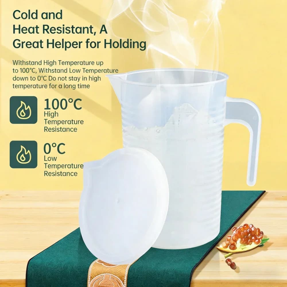 Verre Doseur Alimentaire Gradué 100-5000 ml - Pichet Doseur Plastique Résistant à la Chaleur