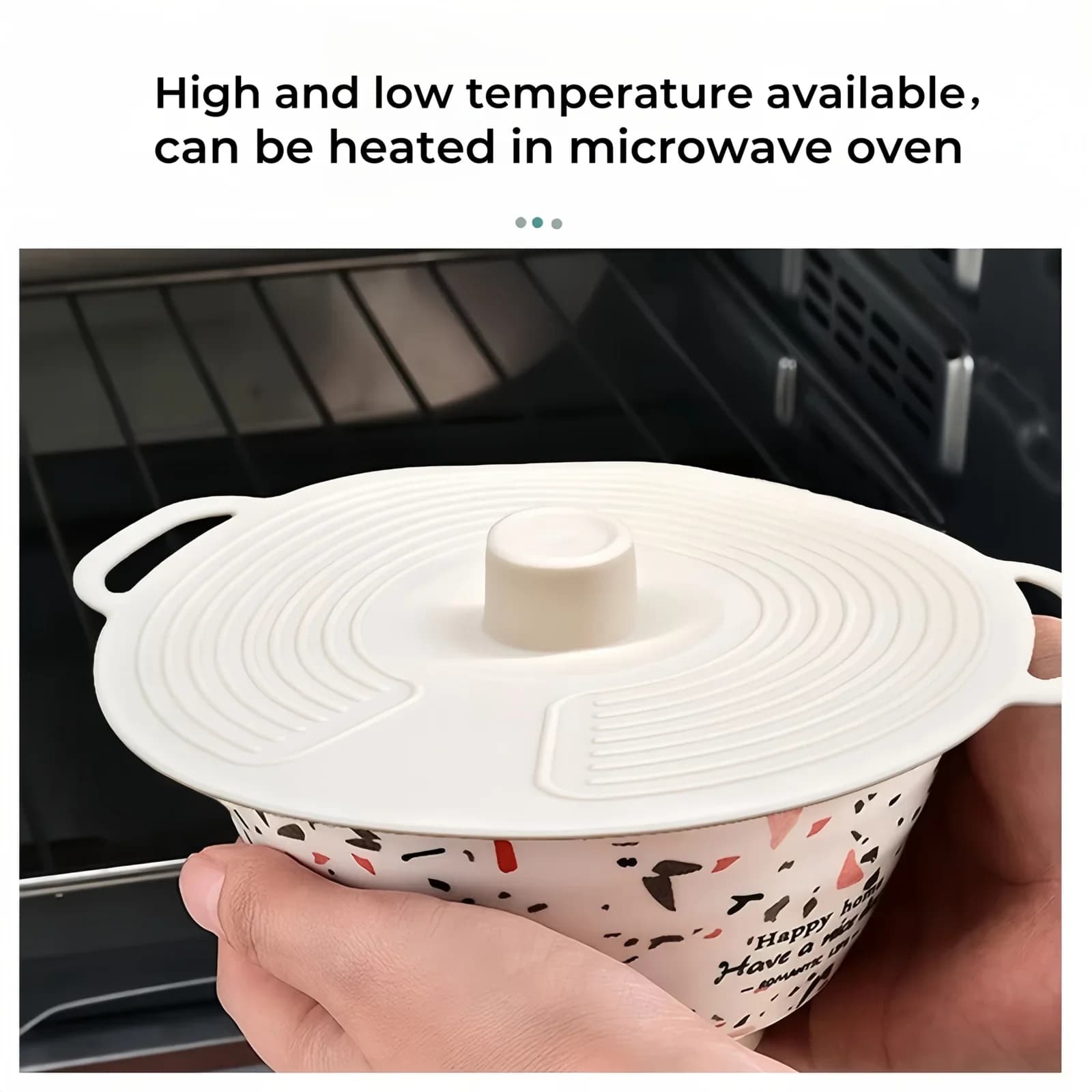 Lot de 3/6 couvercles en silicone à double poignée, anti-éclaboussures pour micro-ondes et casseroles
