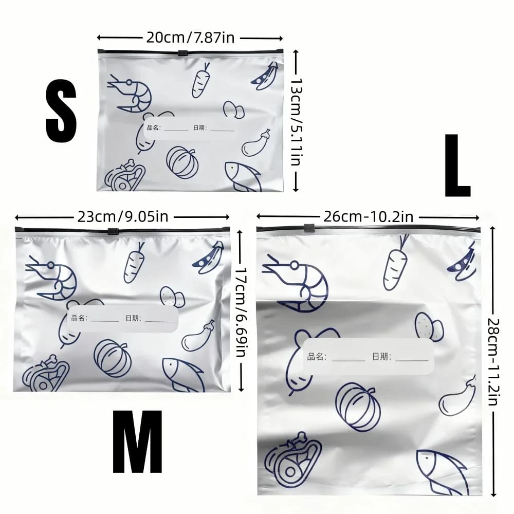 Sacs de conservation hermétiques en aluminium 10/60 pièces - Réutilisables et anti-odeurs