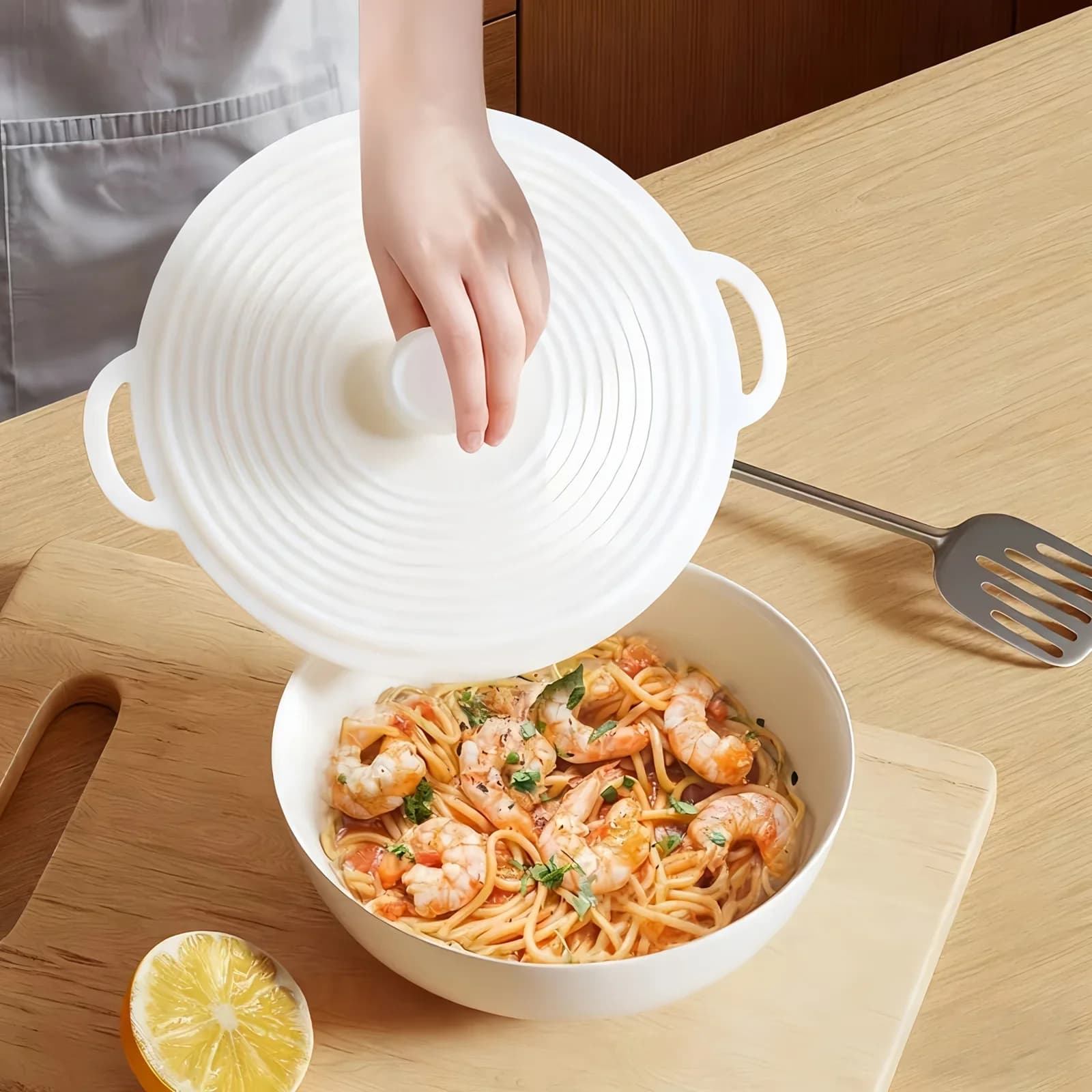 Lot de 3/6 couvercles en silicone à double poignée, anti-éclaboussures pour micro-ondes et casseroles