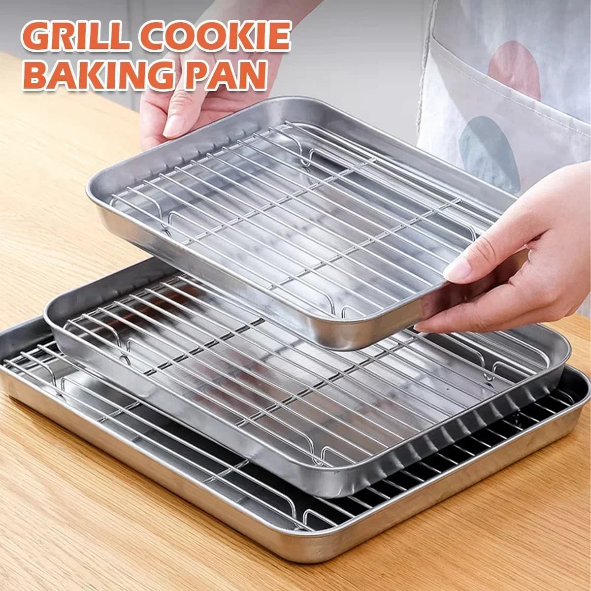Plaque de cuisson en acier inoxydable avec grille de refroidissement