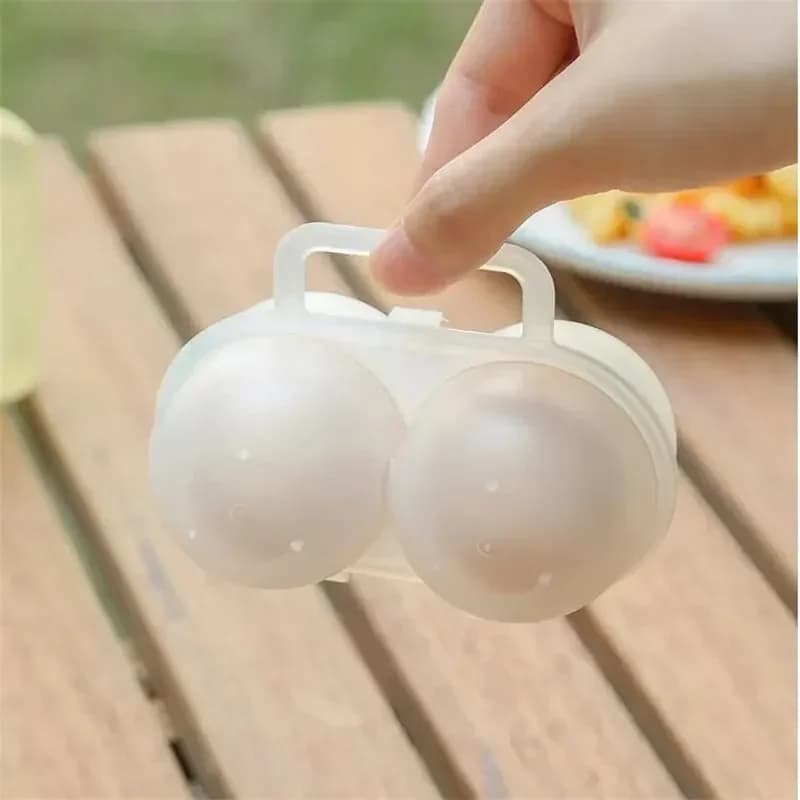 Boîte à œufs portable 2 compartiments - Boîte de transport antichoc pour camping et réfrigérateur (1 pièce)