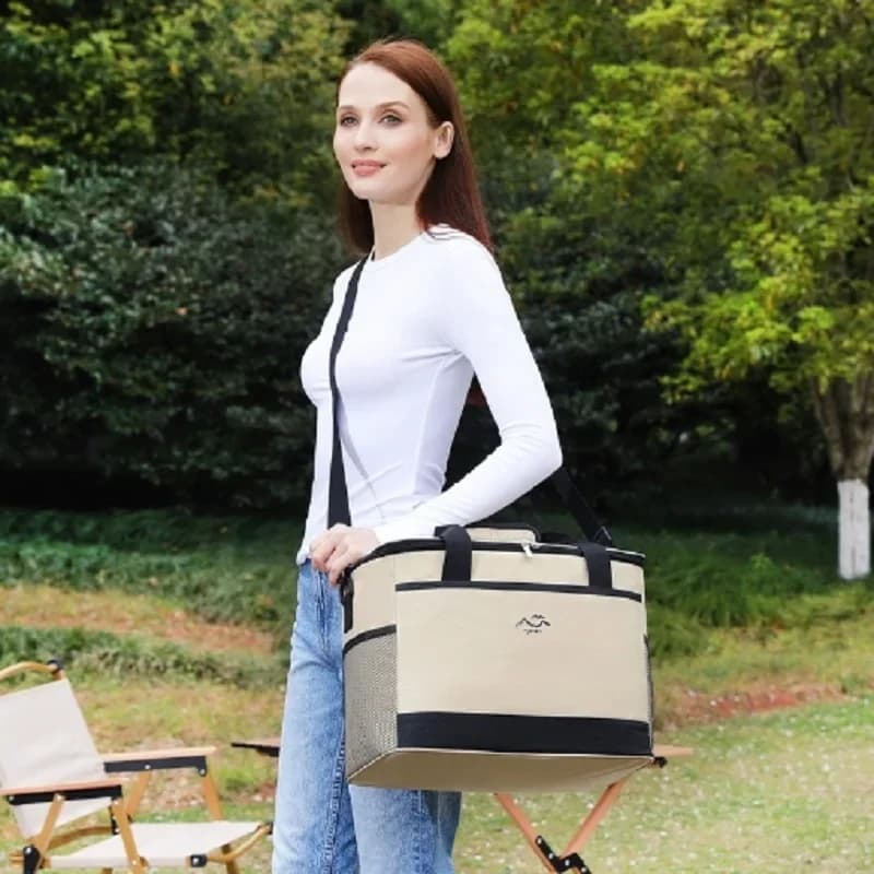Sac isotherme repas carré grande capacité - Sac bandoulière de pique-nique