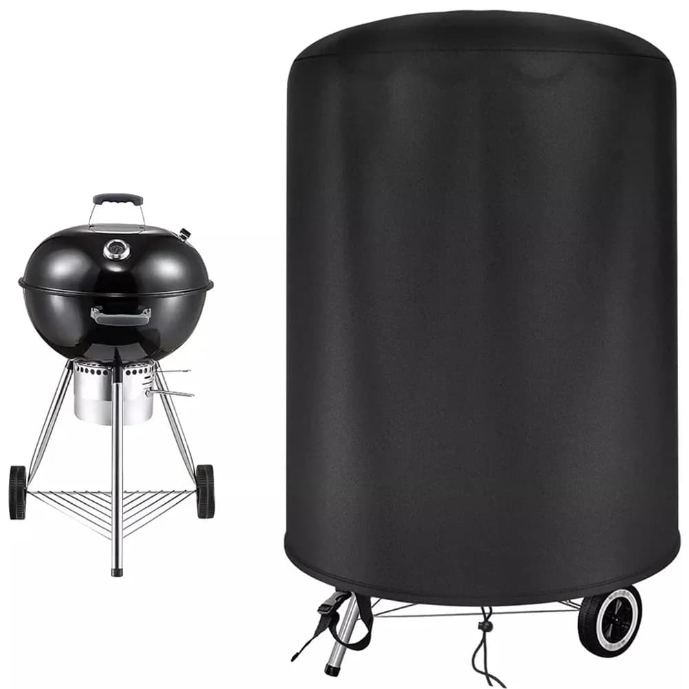 Housse de barbecue ronde étanche Raweao pour Weber, housse de protection extérieure en tissu Oxford 57 cm