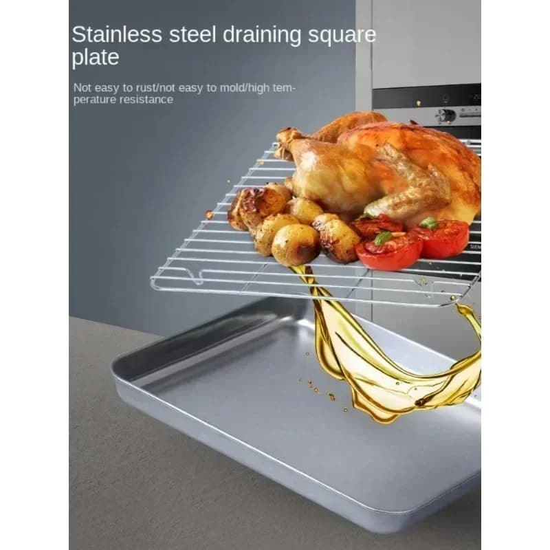 Plaque de cuisson en acier inoxydable avec grille de refroidissement