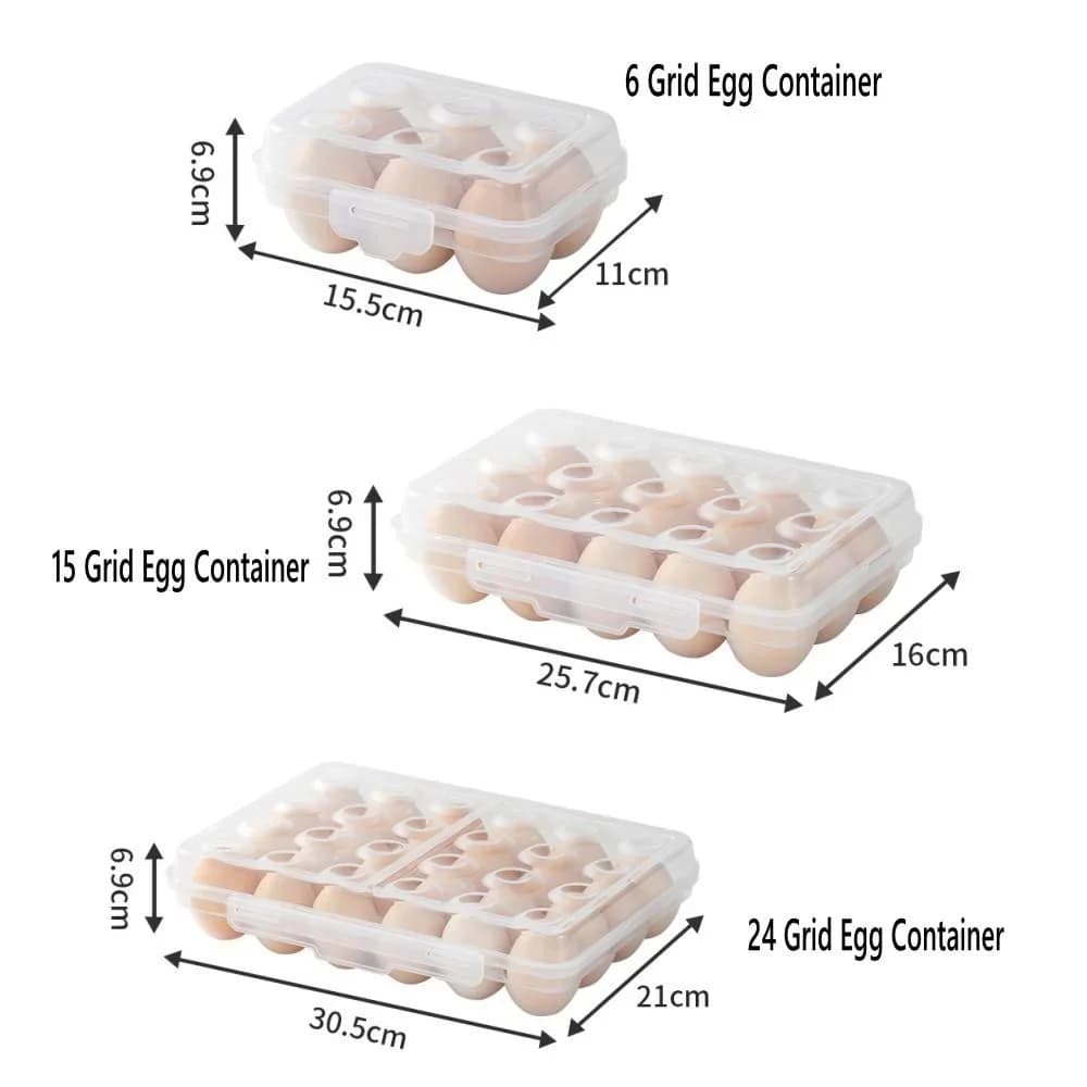 Boîte de rangement pour œufs en plastique avec couvercle pour réfrigérateur