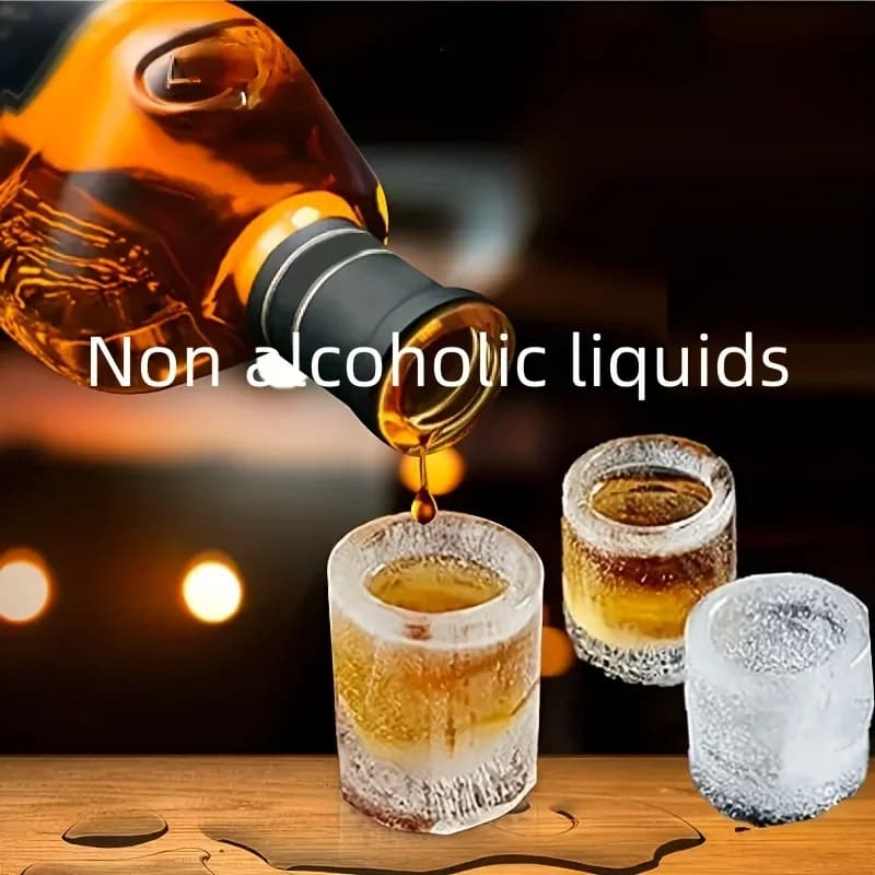 Moule à glaçons en silicone à 4 trous, presse-glaçons ronds pour whisky et cocktails