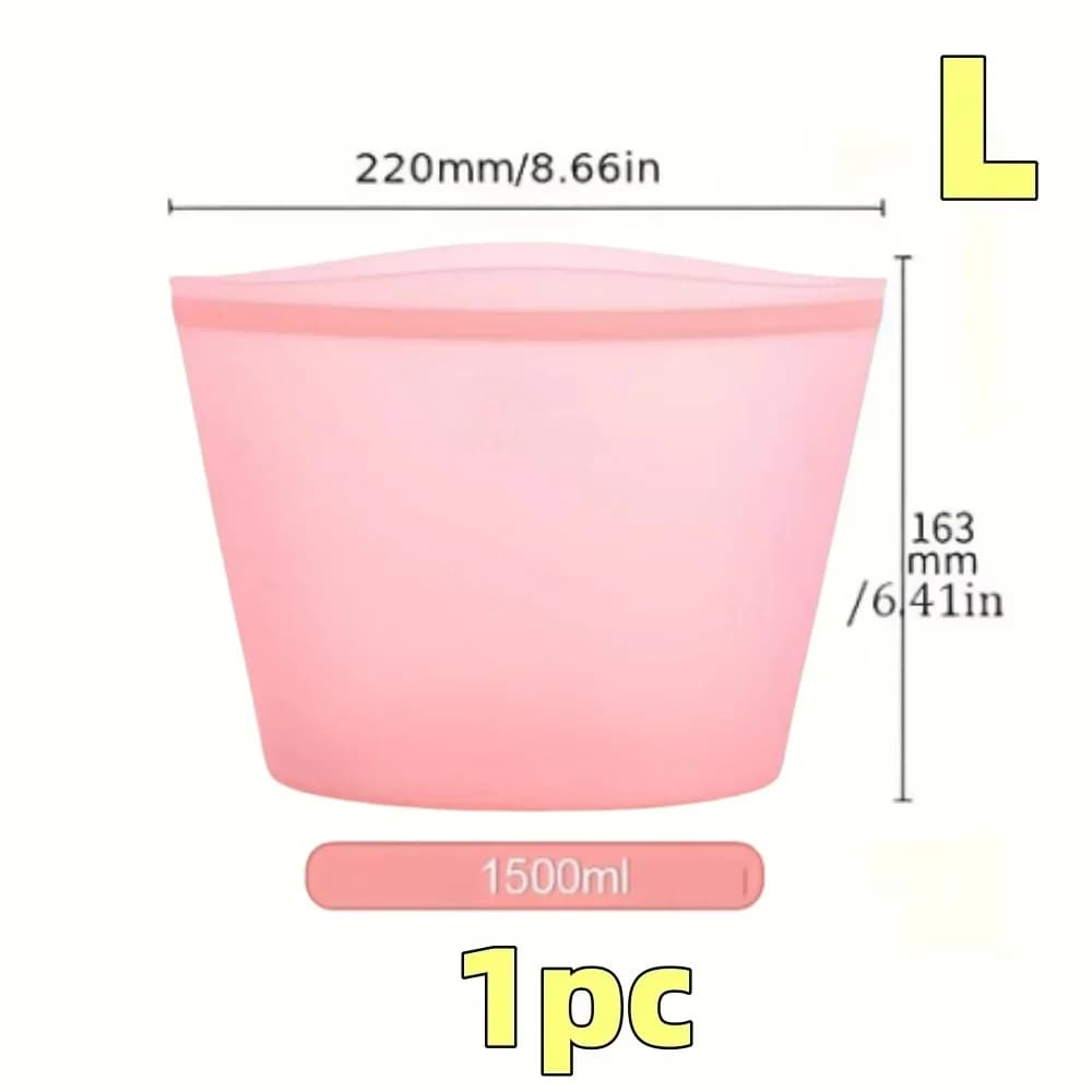 Sacs de conservation réutilisables en silicone | Sachets hermétiques étanches pour réfrigérateur (1/3 pièces)