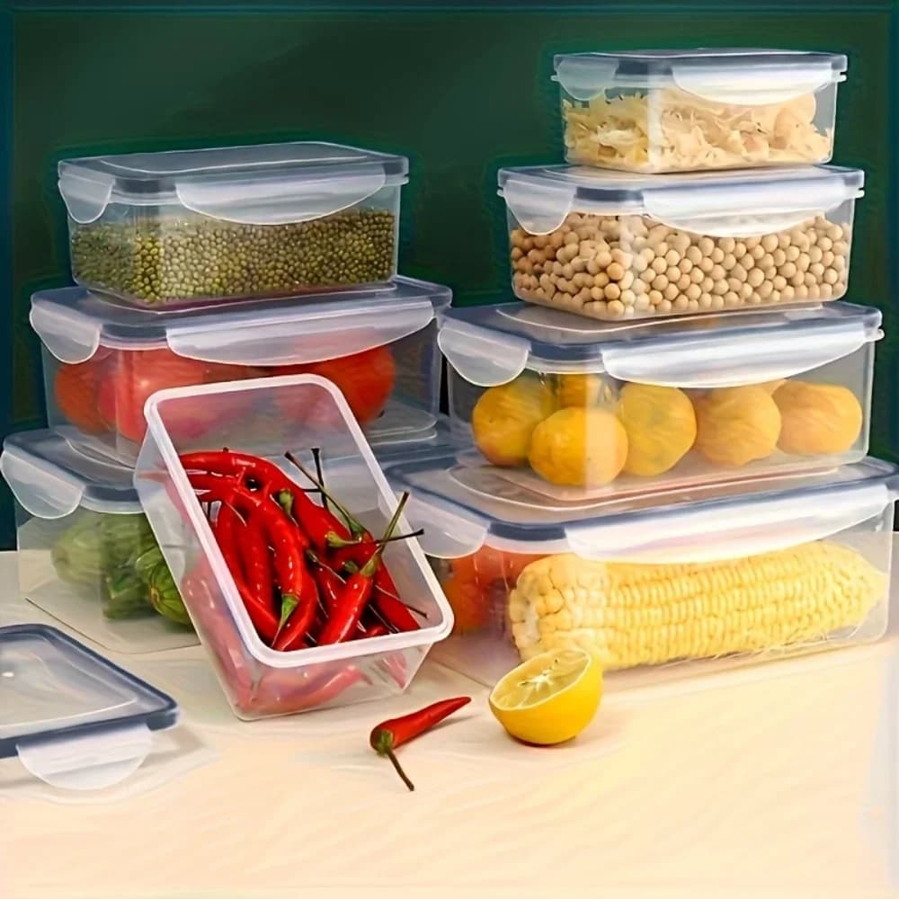 Lot de 8 boîtes hermétiques sans BPA avec couvercles à clip - Rangement en plastique PP pour micro-ondes et congélateur