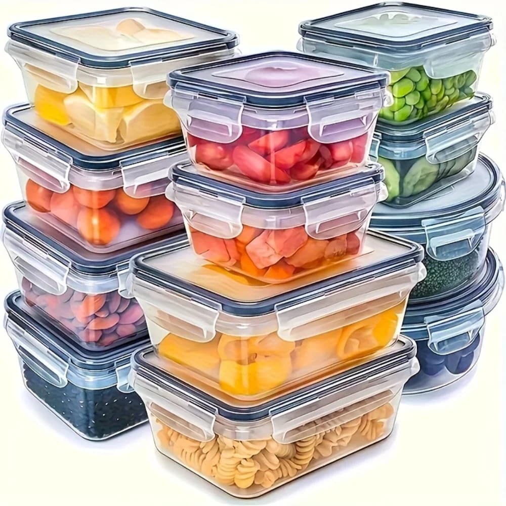 Lot de 8 boîtes hermétiques sans BPA avec couvercles à clip - Rangement en plastique PP pour micro-ondes et congélateur