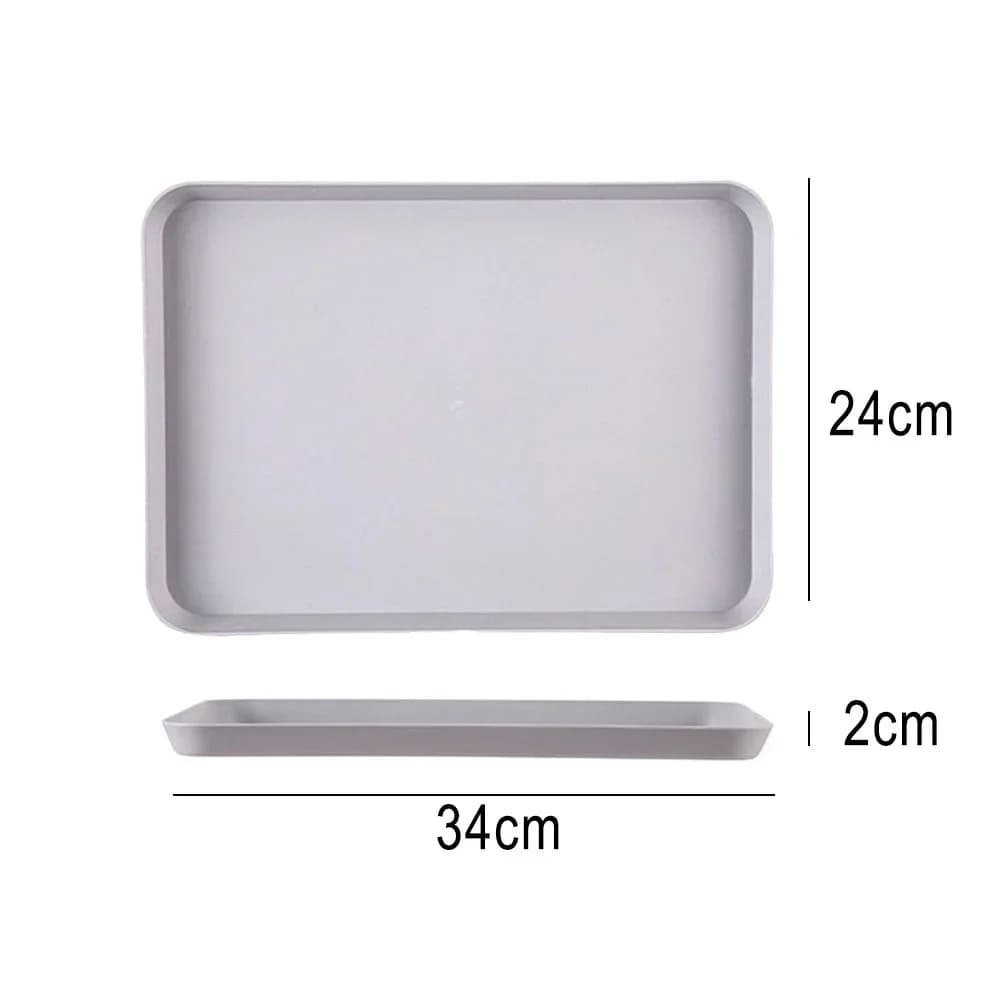 Plateau de service rectangulaire en plastique antidérapant et résistant aux rayures