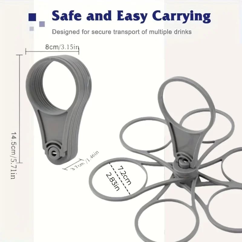 Porte-Gobelets Pliable 6 Emplacements avec Poignée 1/2 pcs - Support Boissons Portable Réutilisable