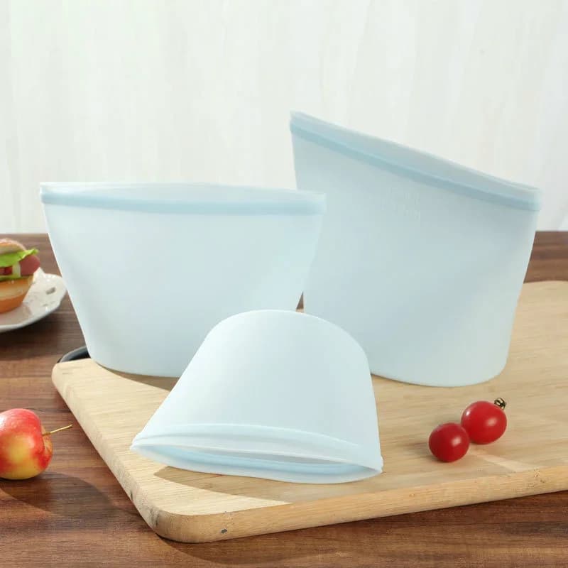 Sacs de conservation réutilisables en silicone | Sachets hermétiques étanches pour réfrigérateur (1/3 pièces)