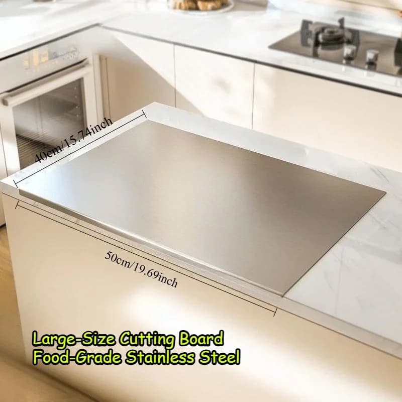 Grande planche à découper pliable en acier inoxydable pour cuisine et barbecue