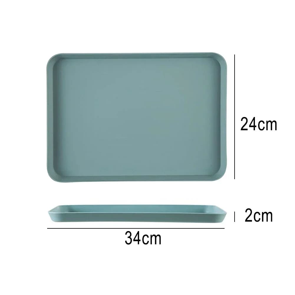 Plateau de service rectangulaire en plastique antidérapant et résistant aux rayures