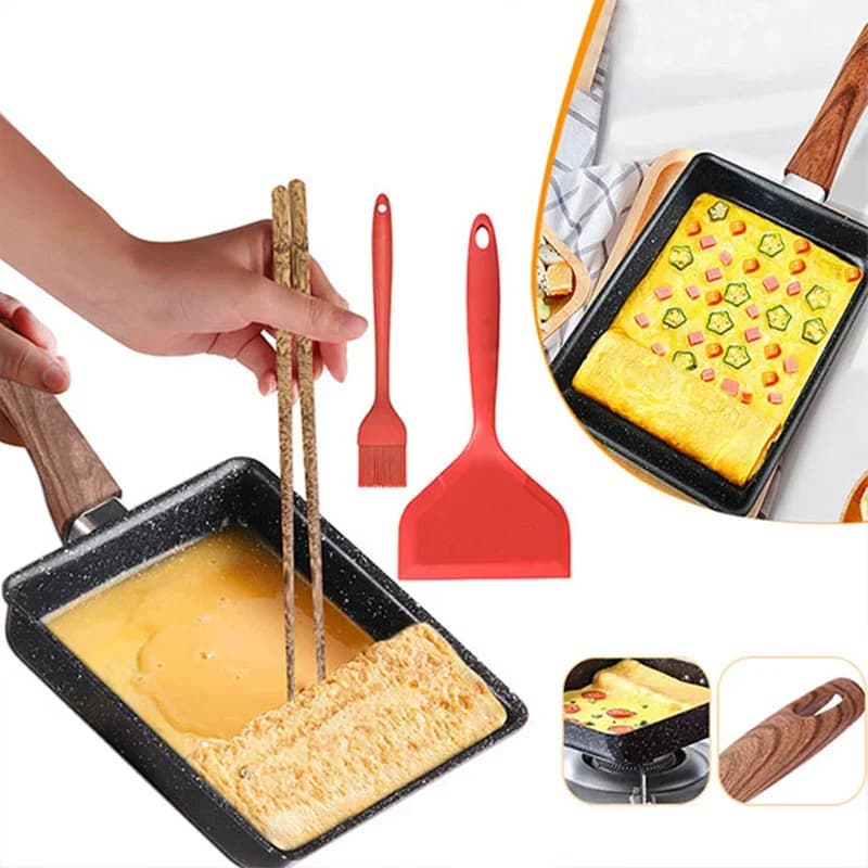 Poêle à Omelette Japonaise Tamagoyaki Rectangulaire Antiadhésive