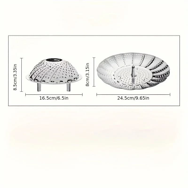 Panier vapeur pliable en acier inoxydable 6-10,5" pour casseroles