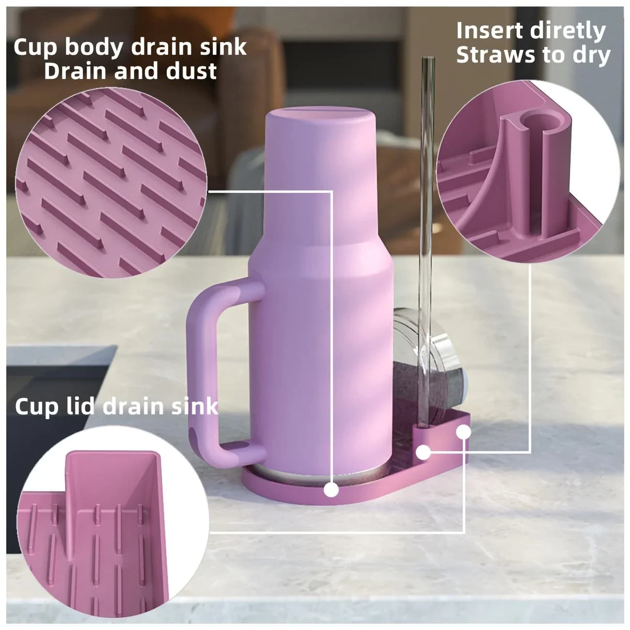 Égouttoir en silicone de qualité pour gobelets et tasses