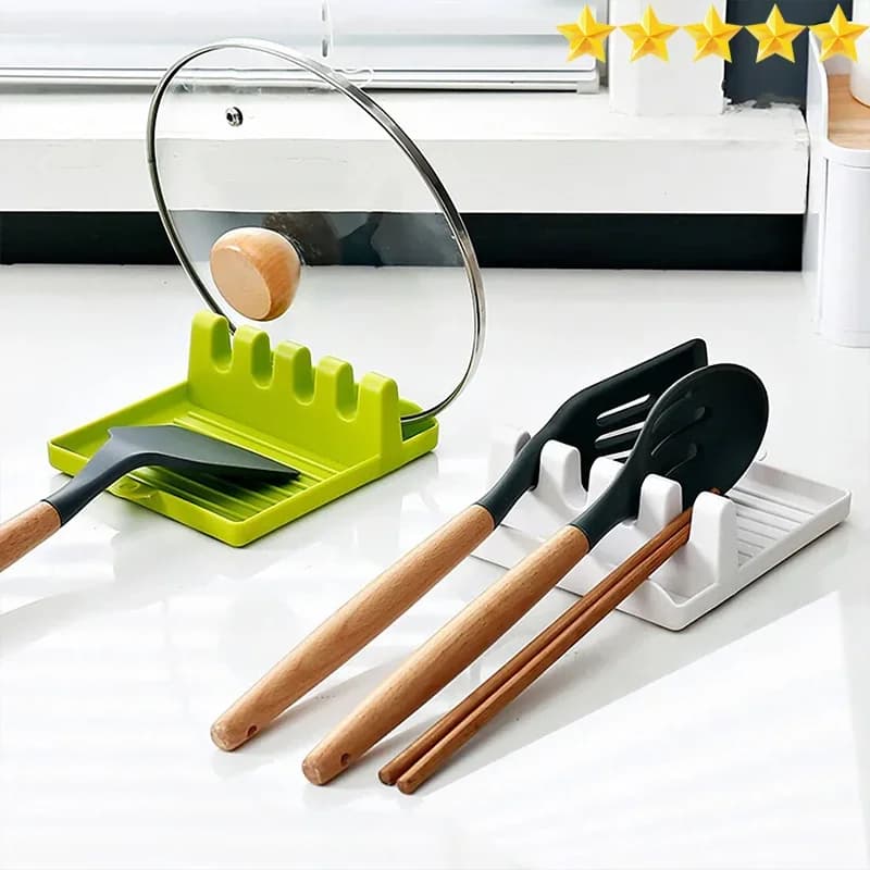 Support pour spatule et couvercle de casserole - Repose-cuillère pour plan de travail