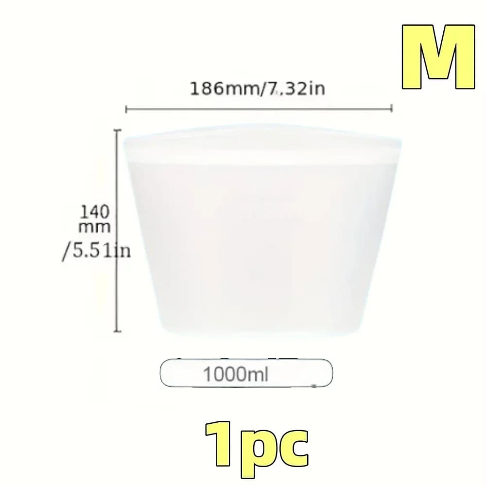 Sacs de conservation réutilisables en silicone | Sachets hermétiques étanches pour réfrigérateur (1/3 pièces)