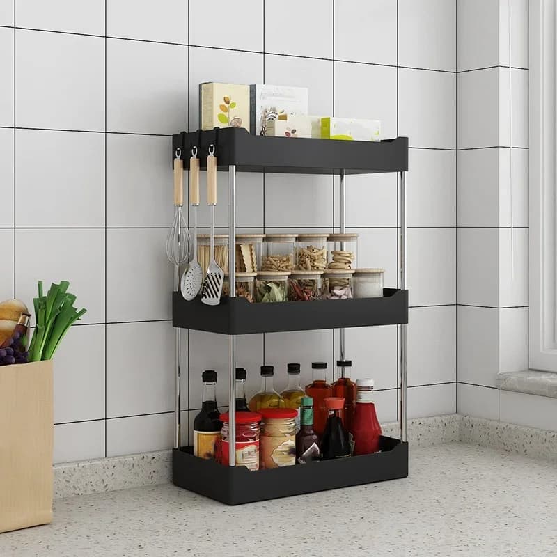 Étagère à Épices de Cuisine Multifonction - Rangement Étagé pour Plan de Travail