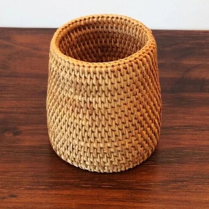 Organisateur de couverts en rotin - Panier de rangement de table