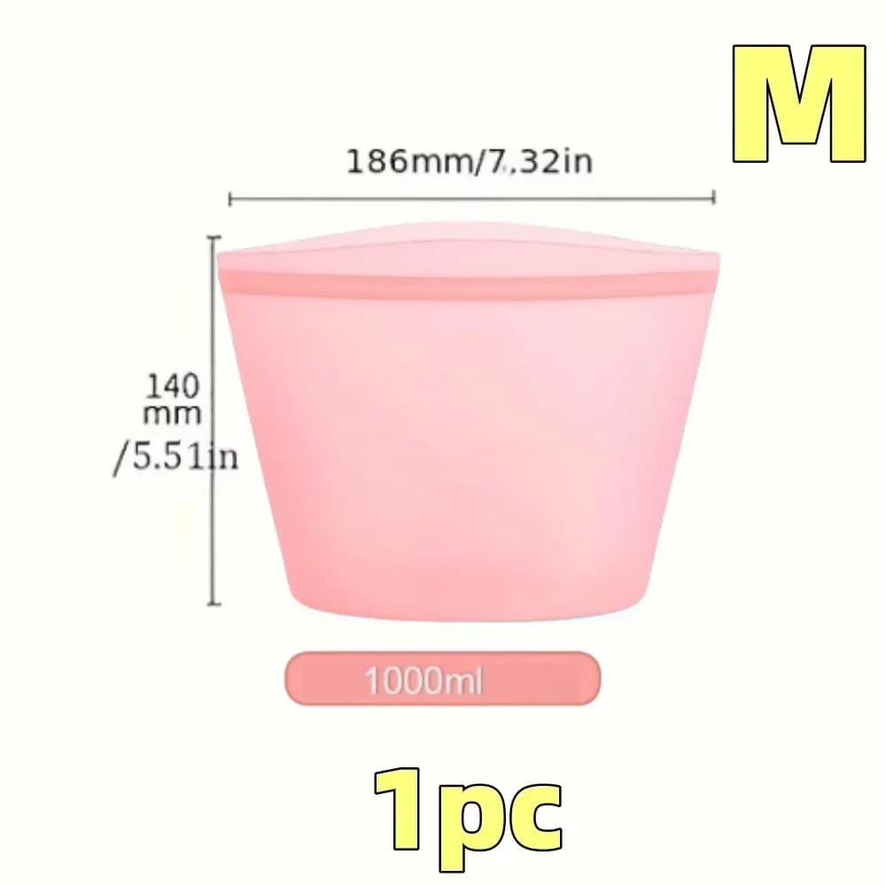 Sacs de conservation réutilisables en silicone | Sachets hermétiques étanches pour réfrigérateur (1/3 pièces)