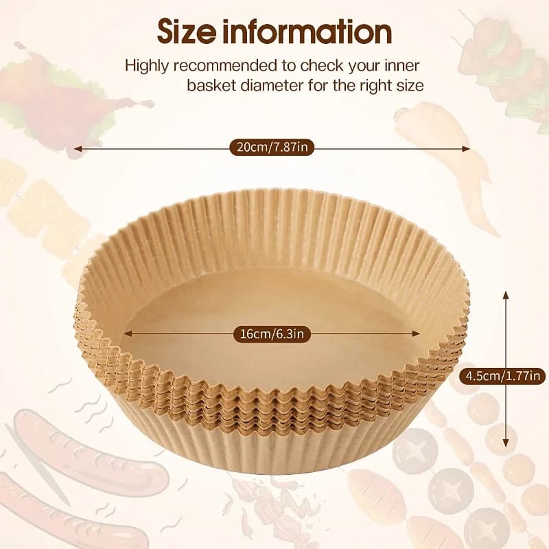 Feuilles de papier cuisson jetables pour friteuse à air - Anti-graisse et imperméables