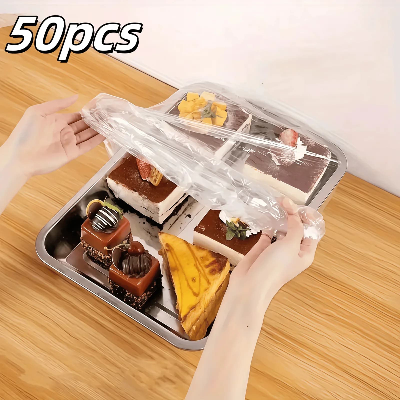 50 Couvre-Plats Élastiques Réutilisables en PE - Charlottes Alimentaires Extensibles pour Pain, Fruits et Encas